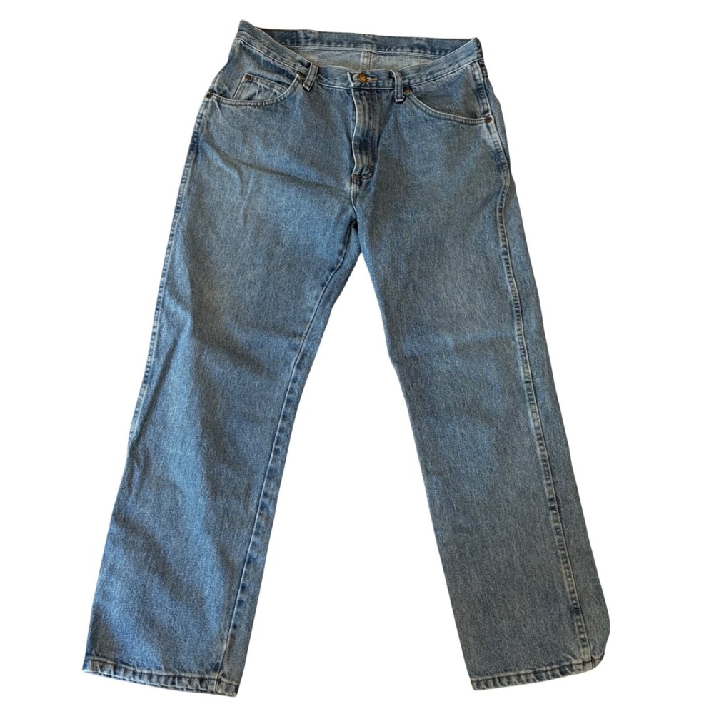 Wrangler Regular Fit Jeans Men's 34x29 Blue Denim Straight Leg 100% Cotton